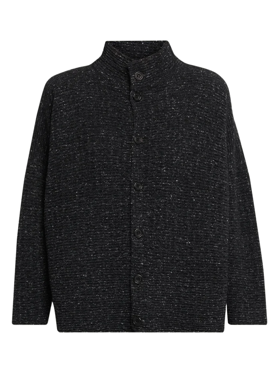 3/4 Width High Neck Cardigan - Mid Length
