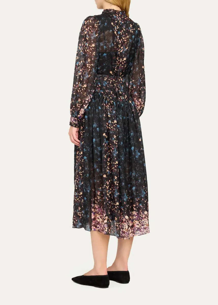 Ulla Johnson Tessa Floral Silk Midi Shirtdress | Thumbnail 3 Ulla Johnson Tessa Floral Silk Midi Shirtdress | Thumbnail 3