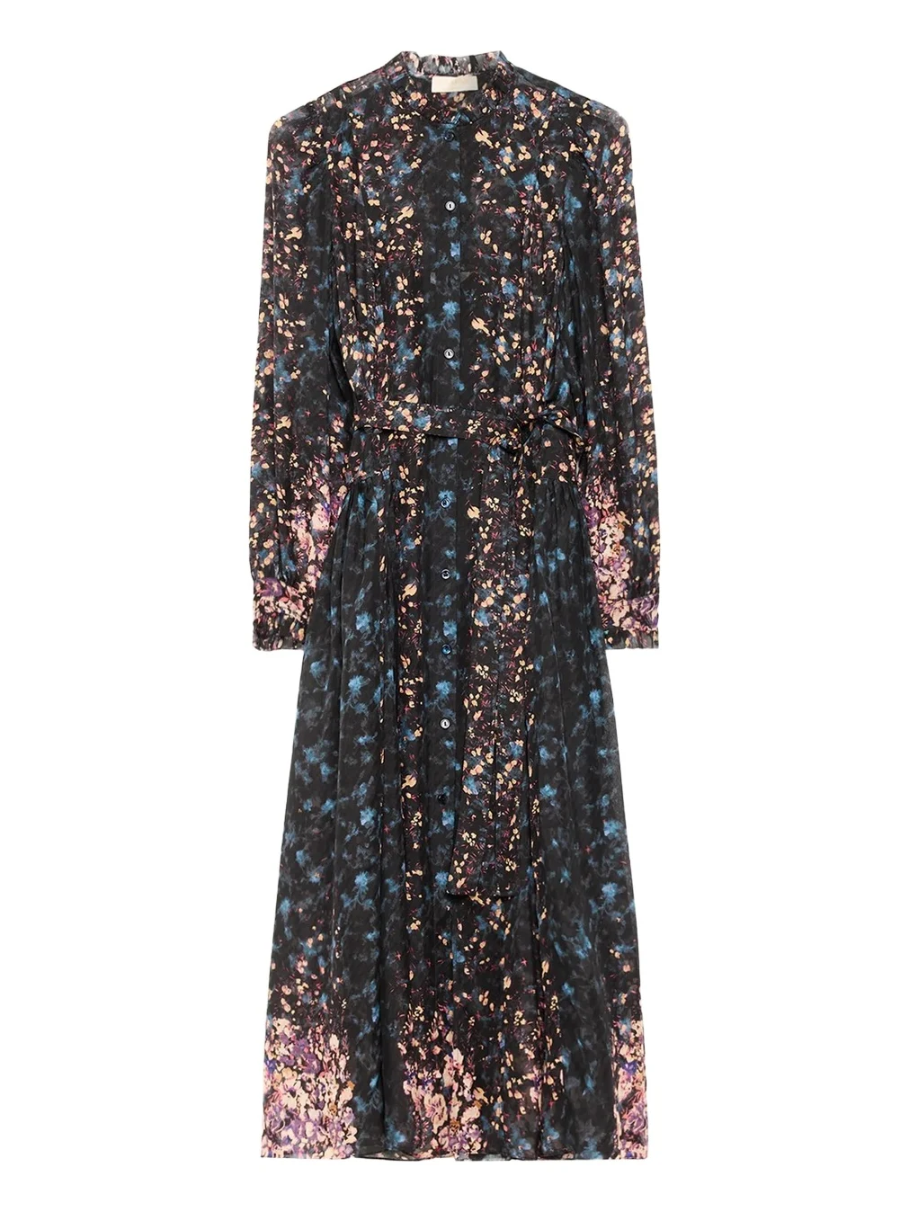 Tessa Floral Silk Midi Shirtdress