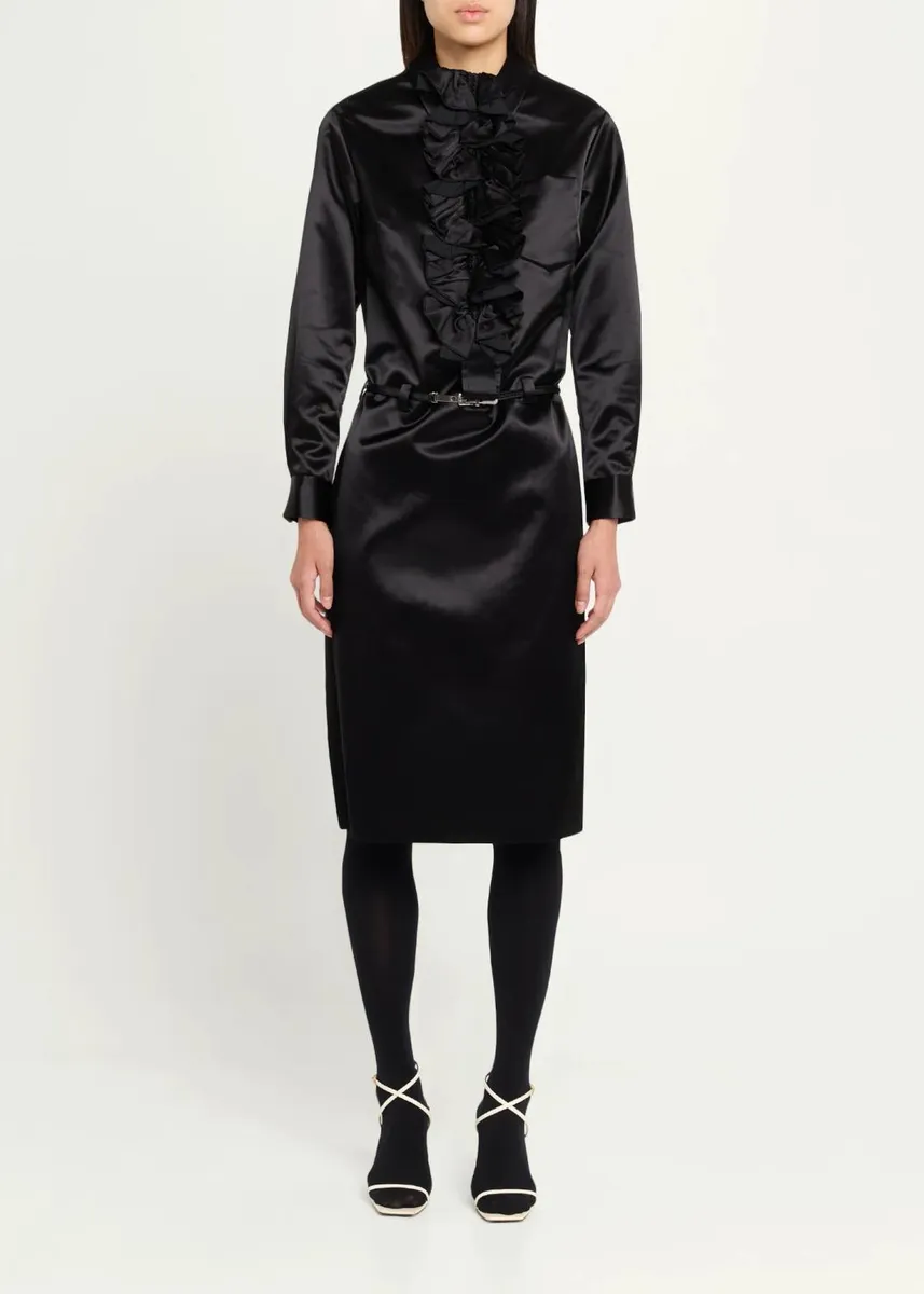Marc Jacobs Runway Ruffled Satin Knee-Length Dress | Thumbnail 2 Marc Jacobs Runway Ruffled Satin Knee-Length Dress | Thumbnail 2