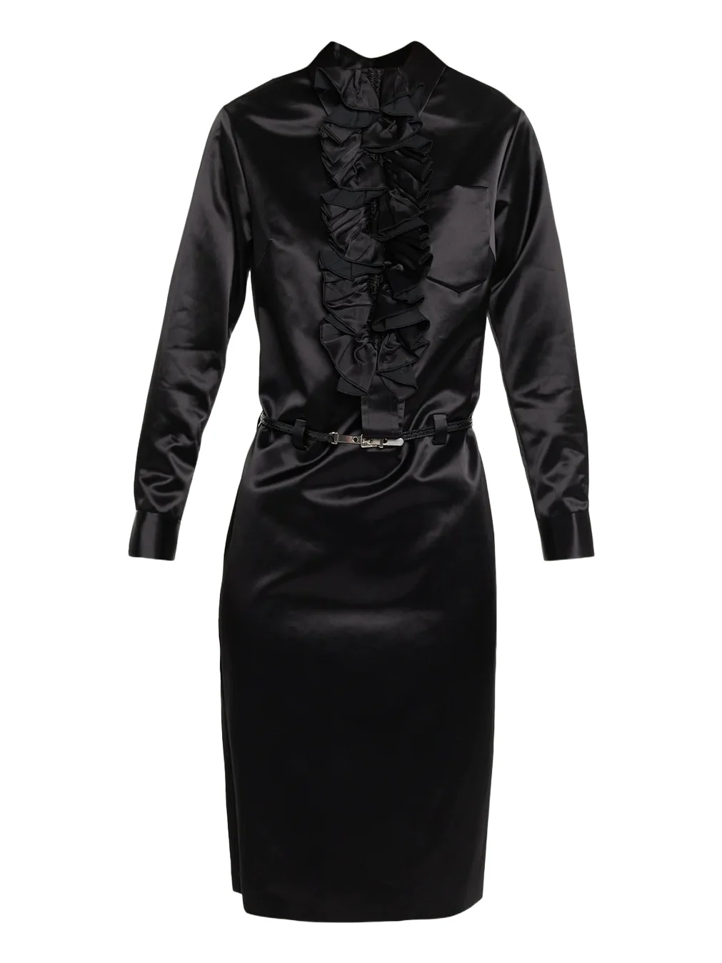 Marc Jacobs Runway Ruffled Satin Knee-Length Dress