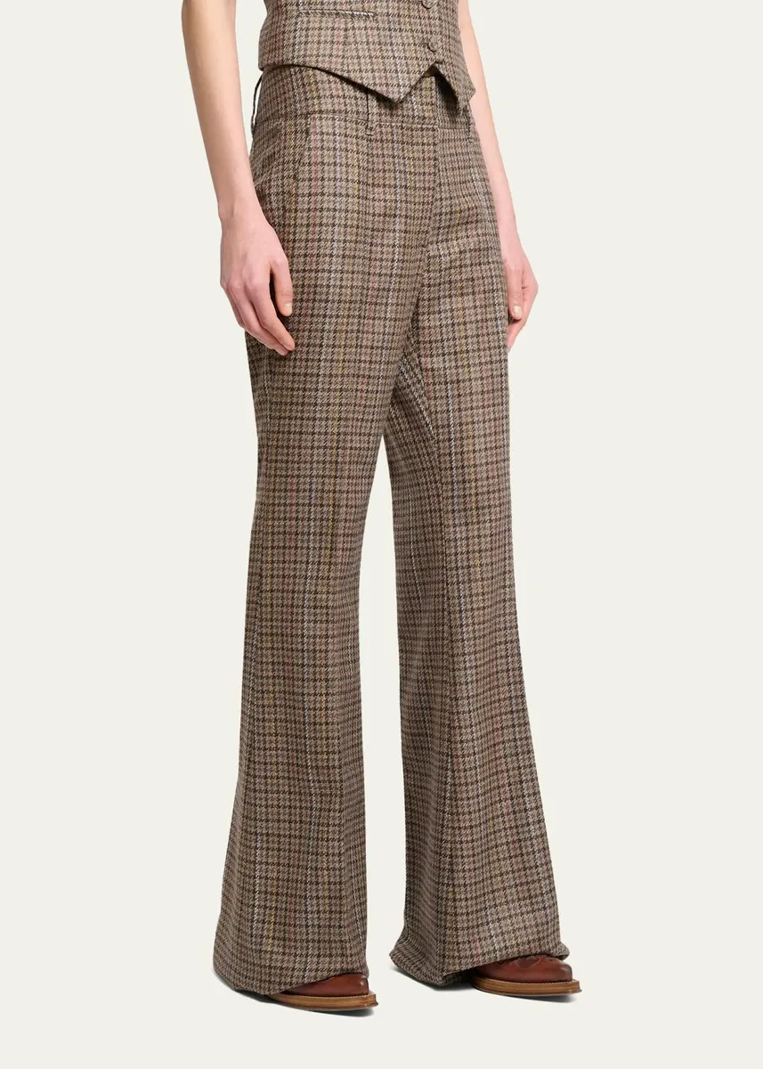 Gabriela Hearst Rhein Houndstooth Flared Pants | Thumbnail 4 Gabriela Hearst Rhein Houndstooth Flared Pants | Thumbnail 4