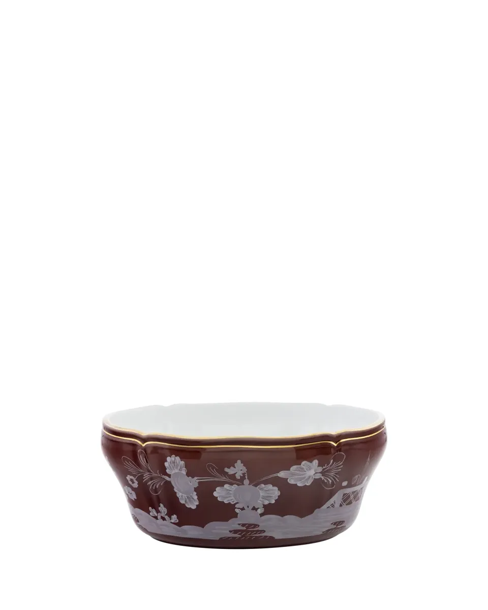 GINORI 1735 Castagna Botanical Print Porcelain Salad Bowl | Thumbnail 2