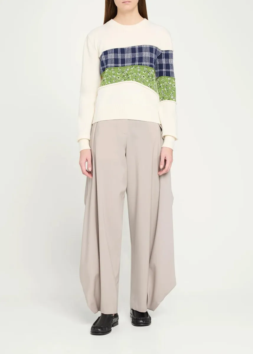 Loewe Patchwork Wool Knit Crewneck Sweater | Thumbnail 2 Loewe Patchwork Wool Knit Crewneck Sweater | Thumbnail 2
