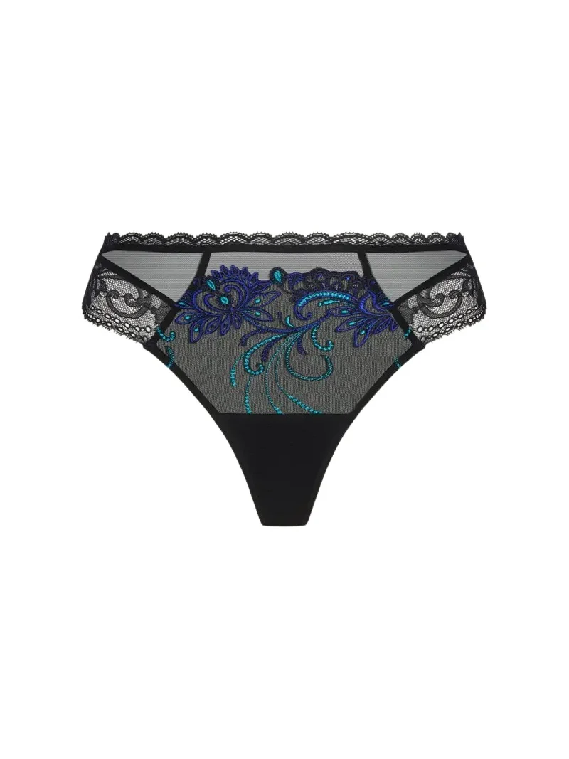 Embroidered Lace & Tulle Thong Embroidered Lace & Tulle Thong