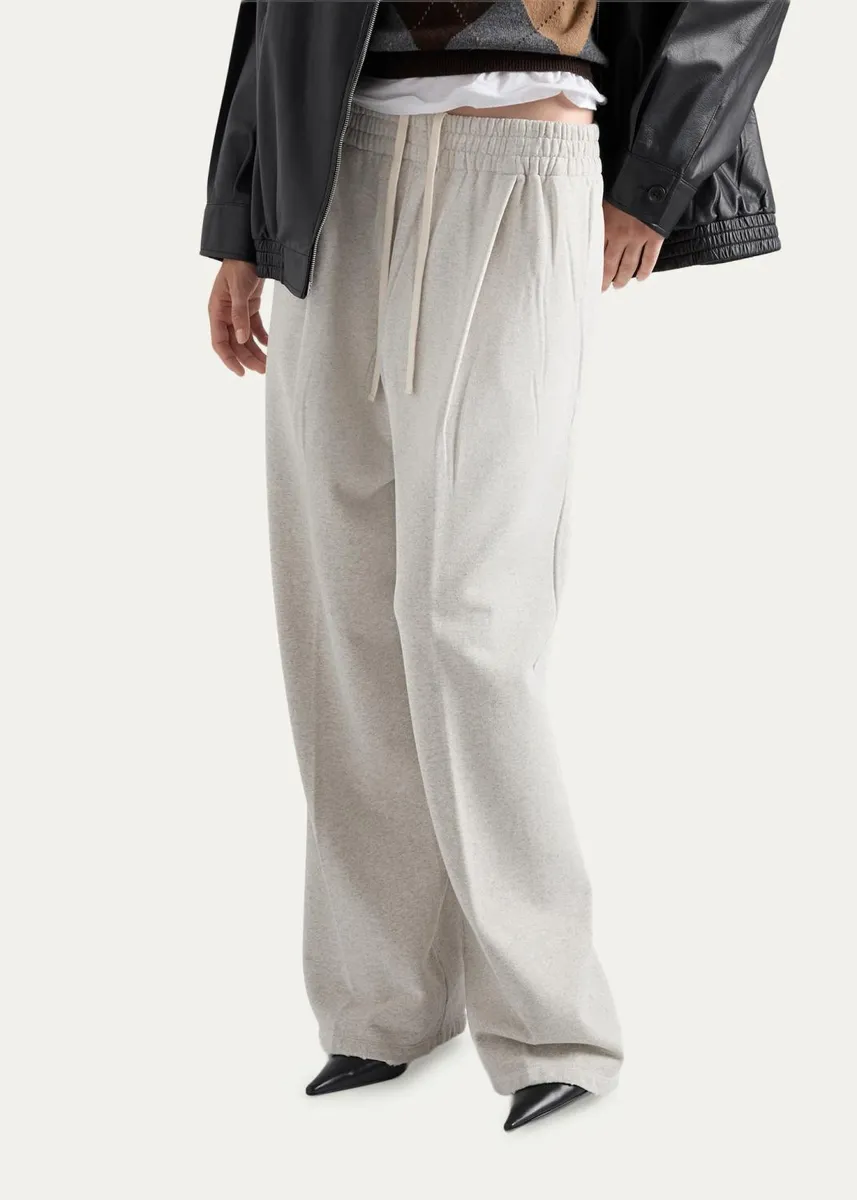 Prada Cotton Wide-Leg Sweatpants | Thumbnail 4 Prada Cotton Wide-Leg Sweatpants | Thumbnail 4