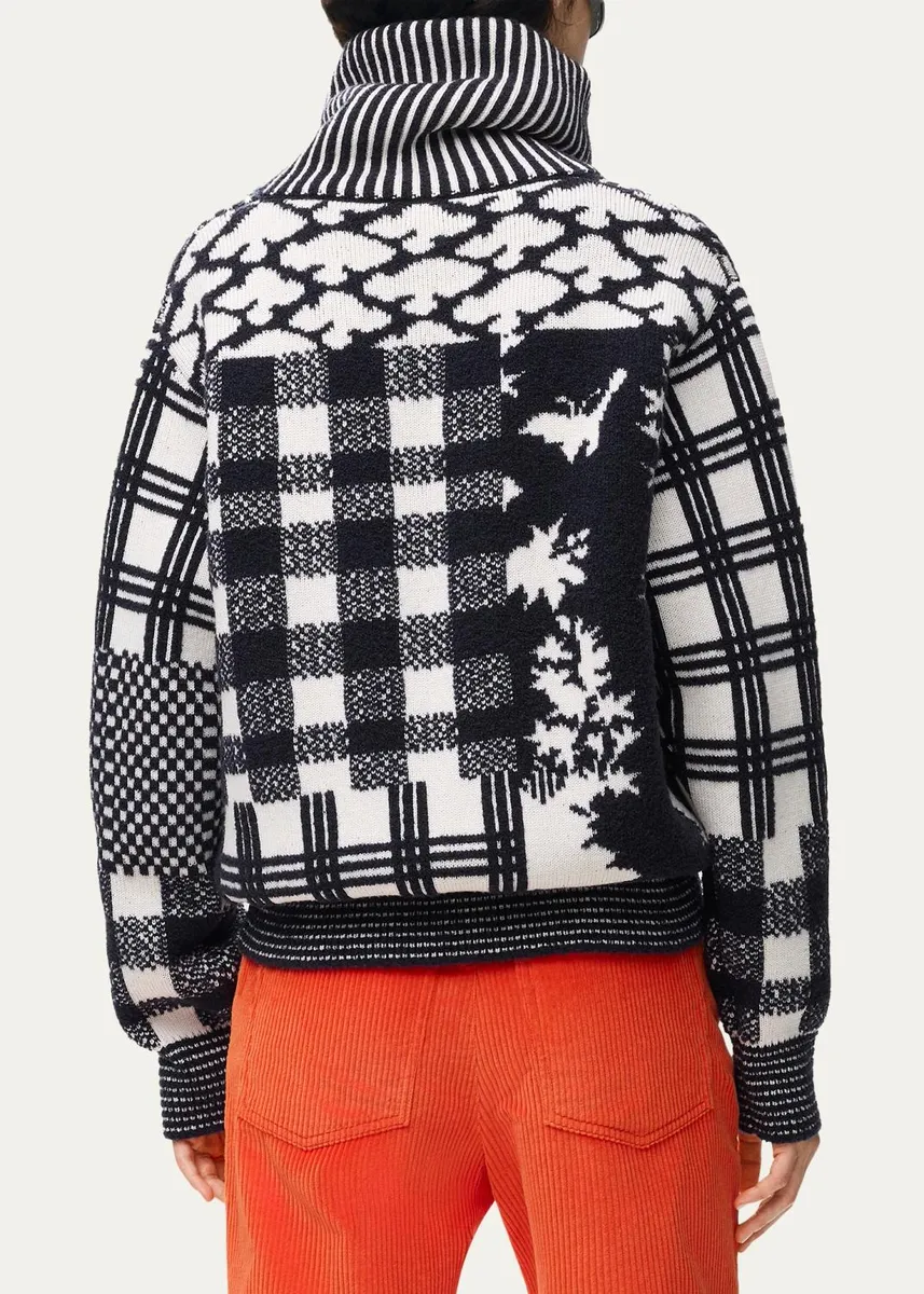 Loewe Geometric Patchwork Half-Zip Sweater | Thumbnail 3 Loewe Geometric Patchwork Half-Zip Sweater | Thumbnail 3