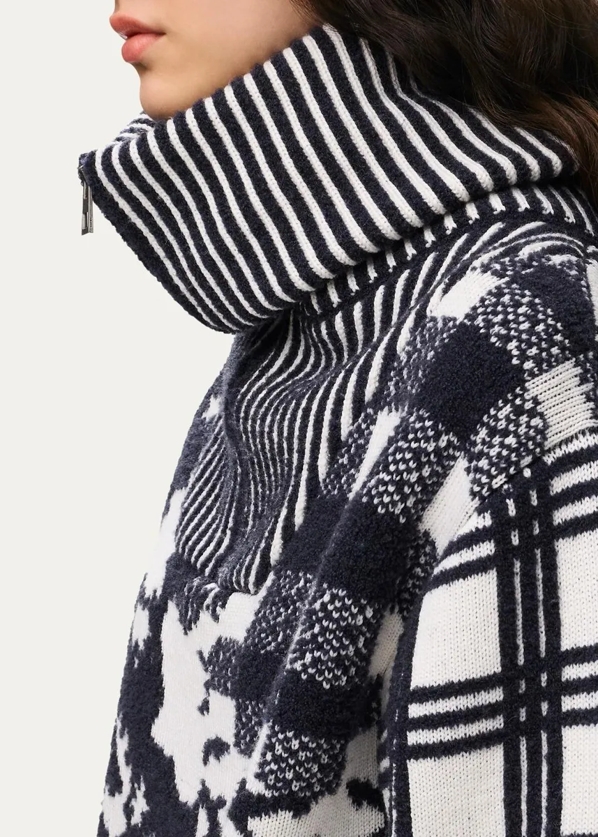 Loewe Geometric Patchwork Half-Zip Sweater | Thumbnail 5 Loewe Geometric Patchwork Half-Zip Sweater | Thumbnail 5