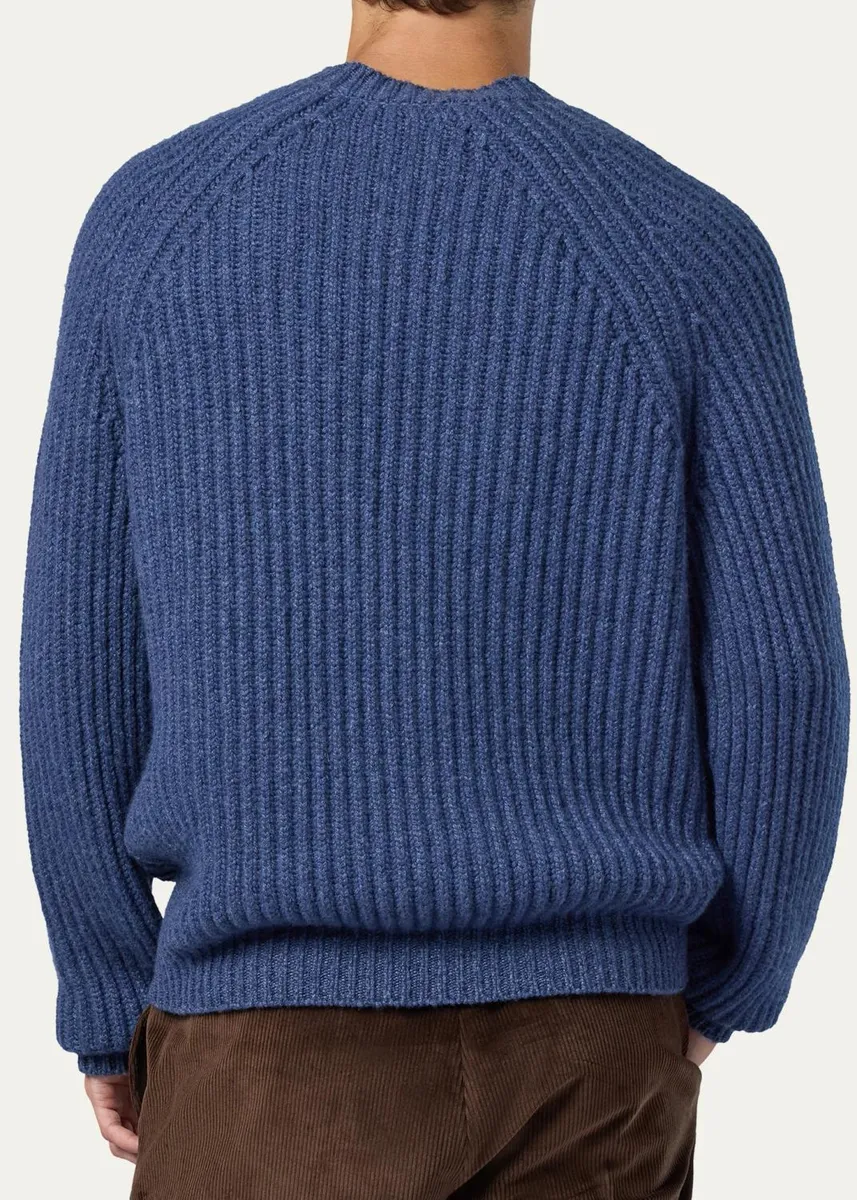 Sease Men's Cashmere Rib Raglan Crewneck Sweater | Thumbnail 2