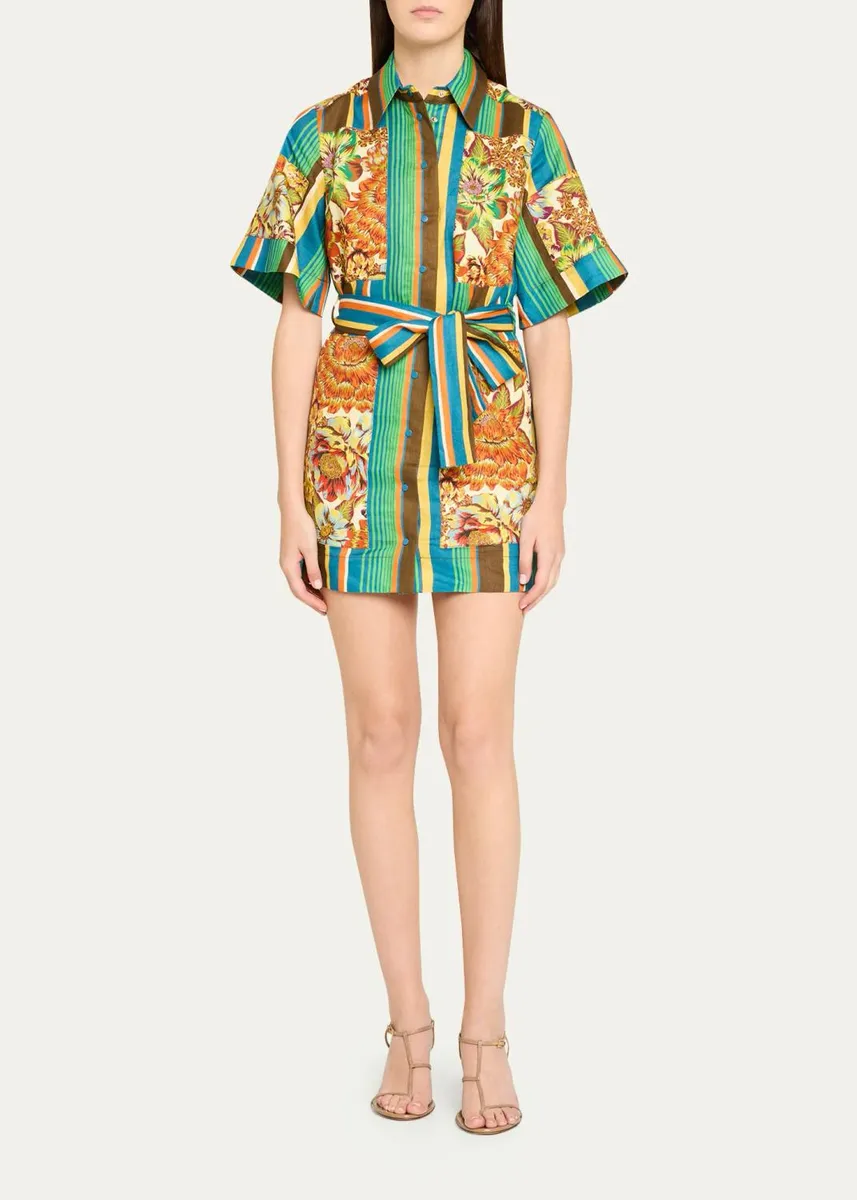 ALÉMAIS Charlie Belted Linen Mini Dress | Thumbnail 2