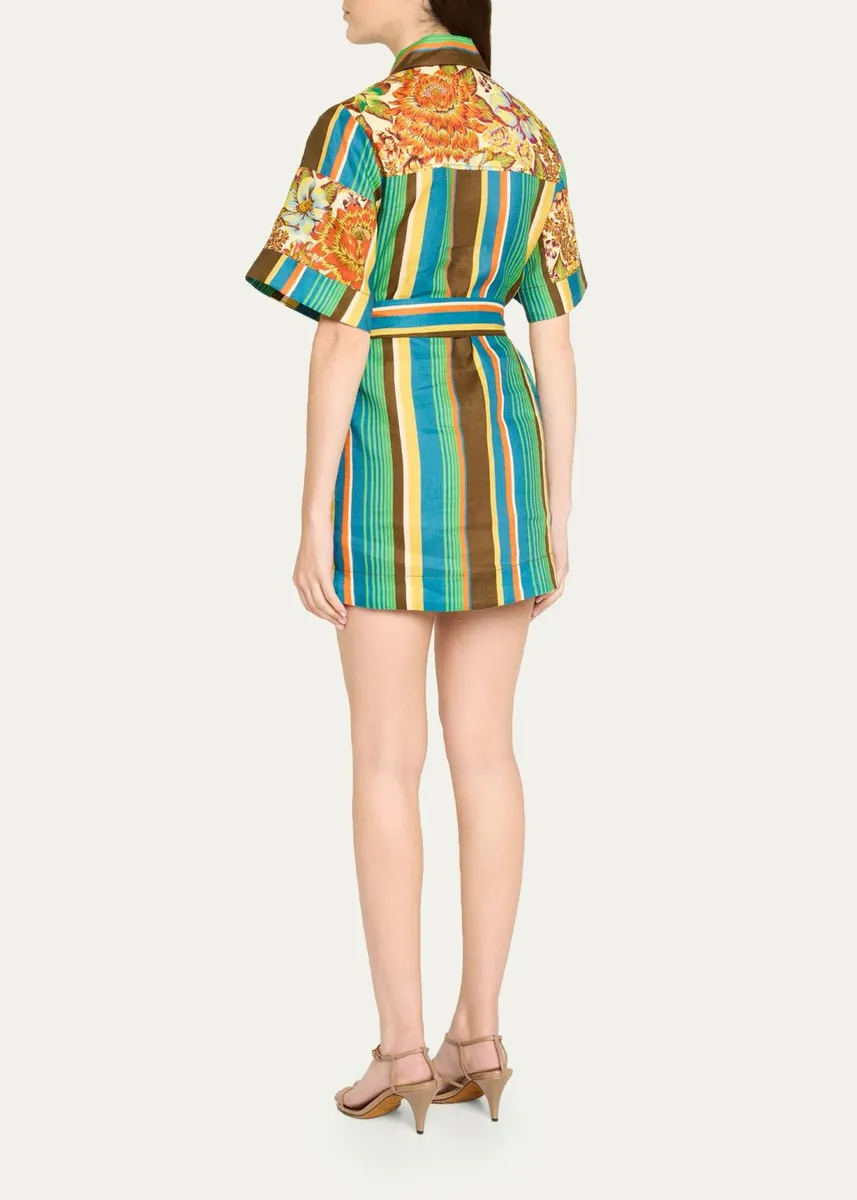 ALÉMAIS Charlie Belted Linen Mini Dress | Thumbnail 3