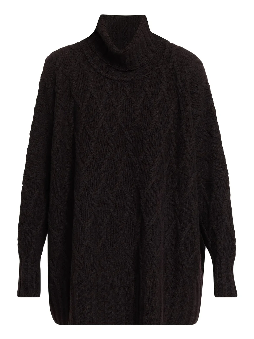 Cashmere Cable Roll Neck - Long Length