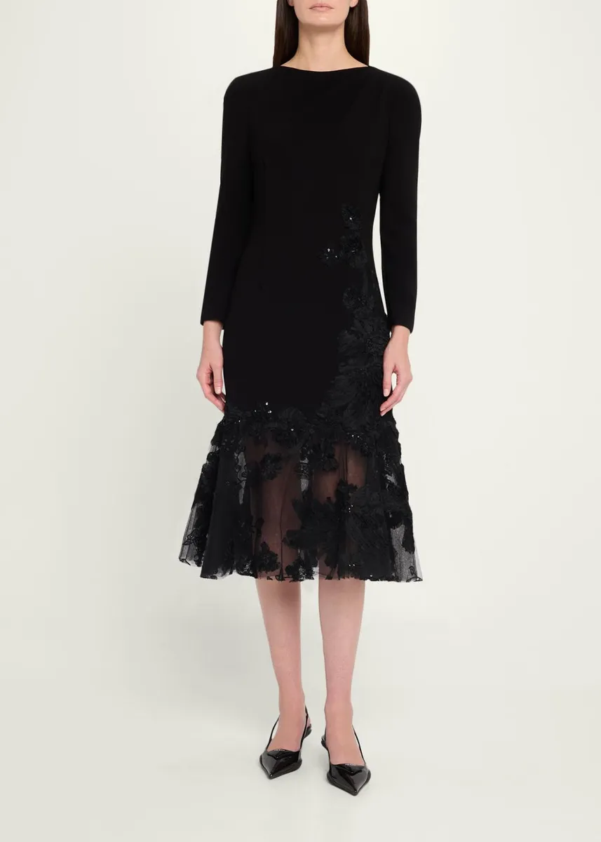 Rickie Freeman for Teri Jon Embellished Flounce Hem Dress | Thumbnail 2 Rickie Freeman for Teri Jon Embellished Flounce Hem Dress | Thumbnail 2