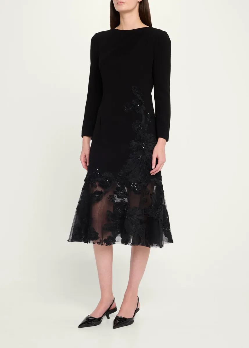 Rickie Freeman for Teri Jon Embellished Flounce Hem Dress | Thumbnail 4 Rickie Freeman for Teri Jon Embellished Flounce Hem Dress | Thumbnail 4
