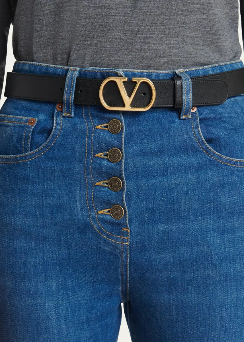Valentino Garavani VLogo Signature Leather Belt 30MM | Thumbnail 2
