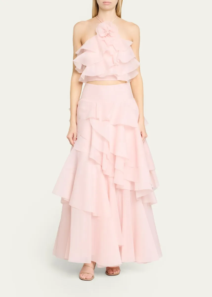 Aje Villa Tiered Ruffle Halter Top | Thumbnail 2 Aje Villa Tiered Ruffle Halter Top | Thumbnail 2