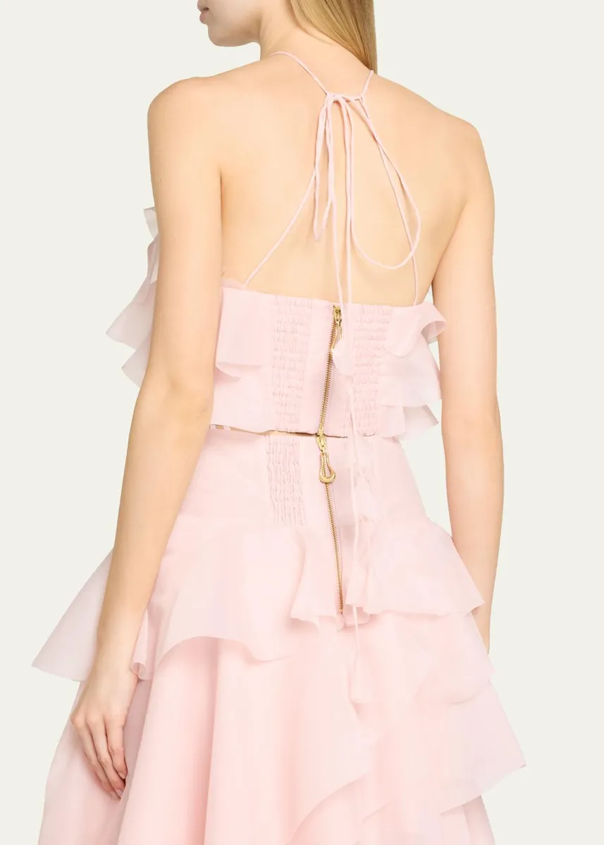 Aje Villa Tiered Ruffle Halter Top | Thumbnail 3 Aje Villa Tiered Ruffle Halter Top | Thumbnail 3