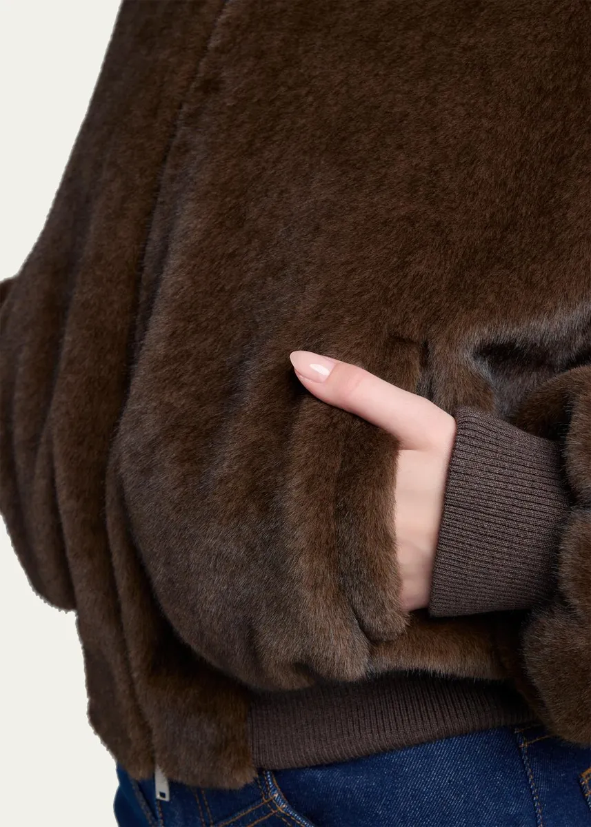 Stella McCartney Faux-Fur Bomber Jacket | Thumbnail 5 Stella McCartney Faux-Fur Bomber Jacket | Thumbnail 5