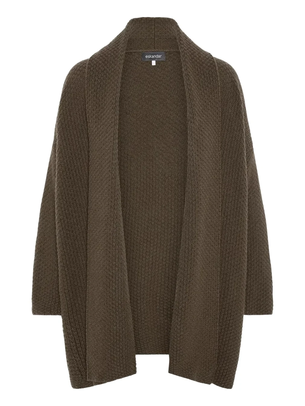 A-Line Scrunch Shawl Collar Cardigan - Long Length