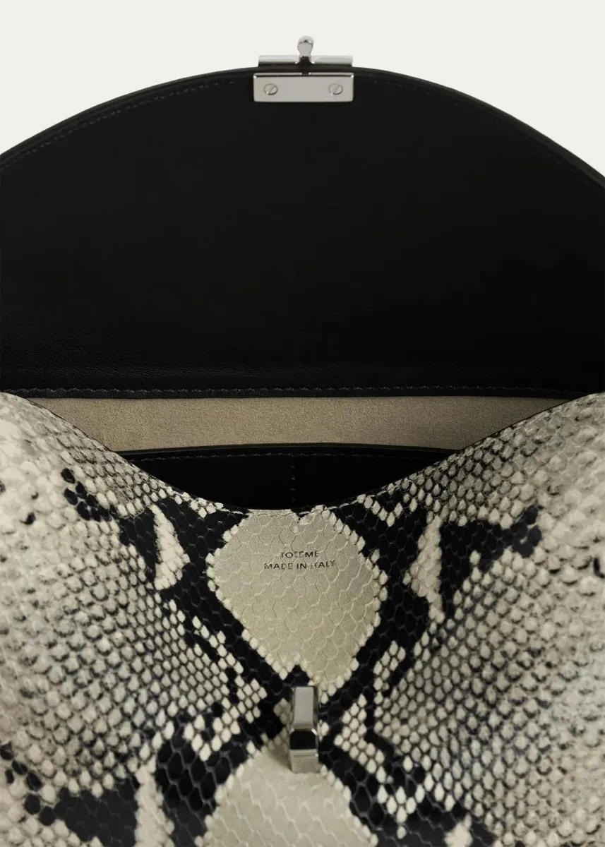 TOTEME T-Lock Python-Print Leather Clutch Bag | Thumbnail 3 TOTEME T-Lock Python-Print Leather Clutch Bag | Thumbnail 3