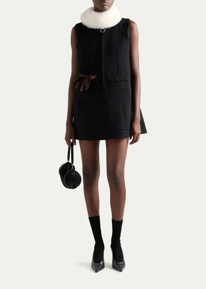Prada Wool A-Line Mini Dress | Thumbnail 2 Prada Wool A-Line Mini Dress | Thumbnail 2