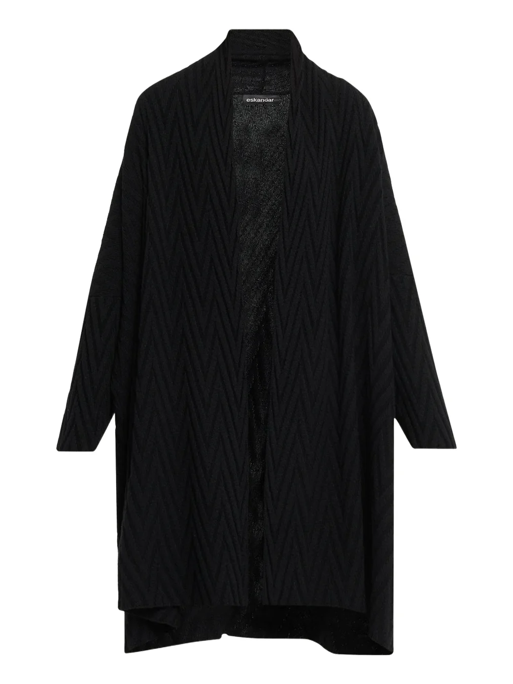 Cashmere Scrunch Shawl Collar Cardigan - Very Long Length