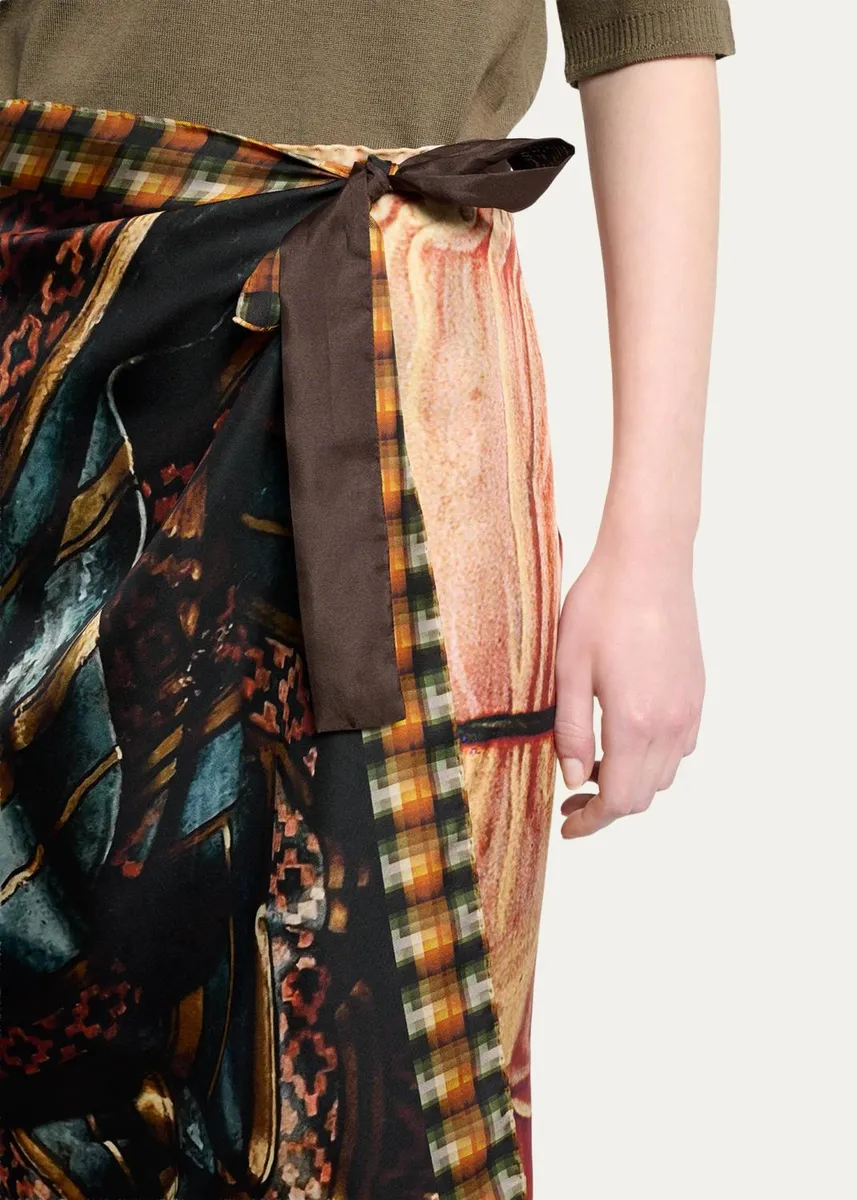 Dries Van Noten Scarfy Multi-Print Wrap Midi Skirt | Thumbnail 5