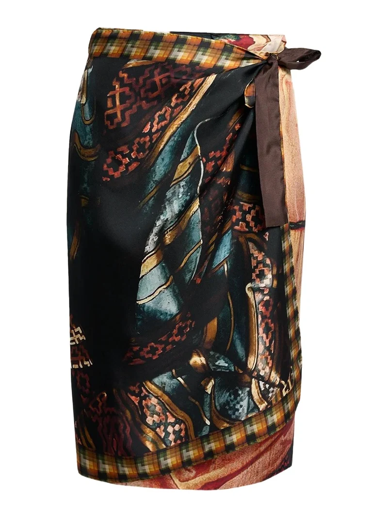 Scarfy Multi-Print Wrap Midi Skirt Scarfy Multi-Print Wrap Midi Skirt