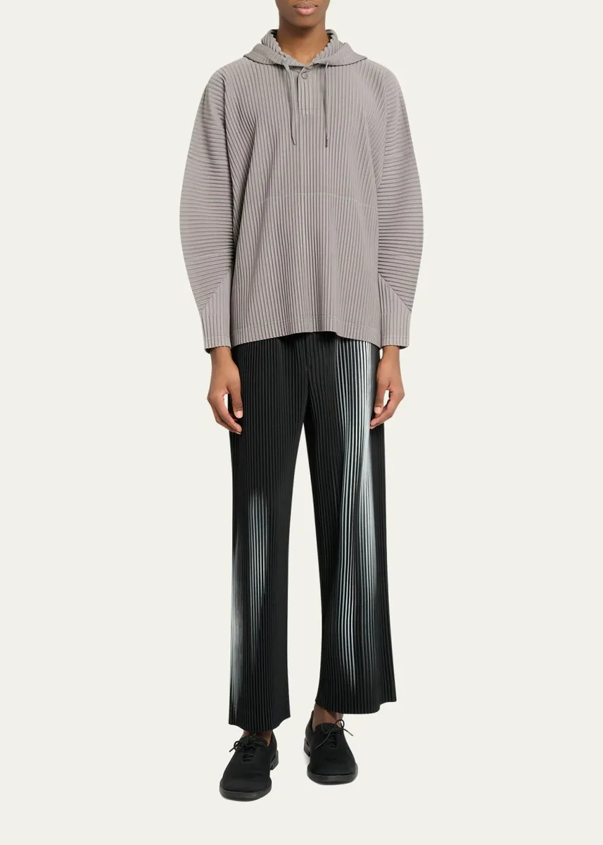 Homme Plissé Issey Miyake Men's Pleated Drawstring Hoodie | Thumbnail 2 Homme Plissé Issey Miyake Men's Pleated Drawstring Hoodie | Thumbnail 2