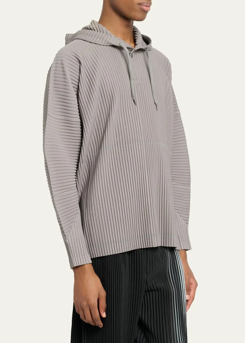 Homme Plissé Issey Miyake Men's Pleated Drawstring Hoodie | Thumbnail 4 Homme Plissé Issey Miyake Men's Pleated Drawstring Hoodie | Thumbnail 4