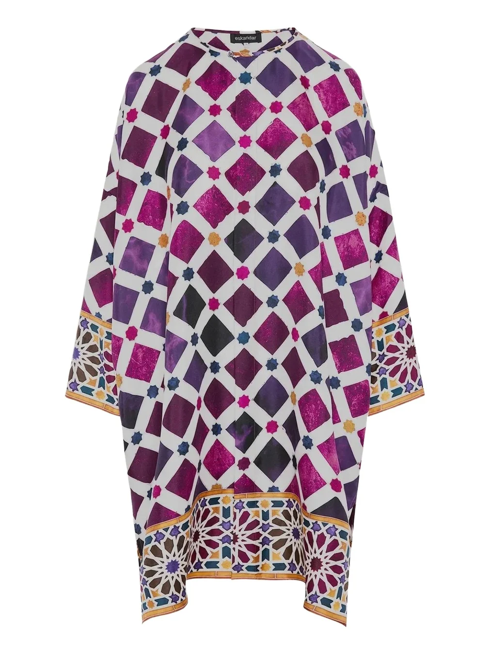 Wide Bound Neck Shirt - Very Long With Slits