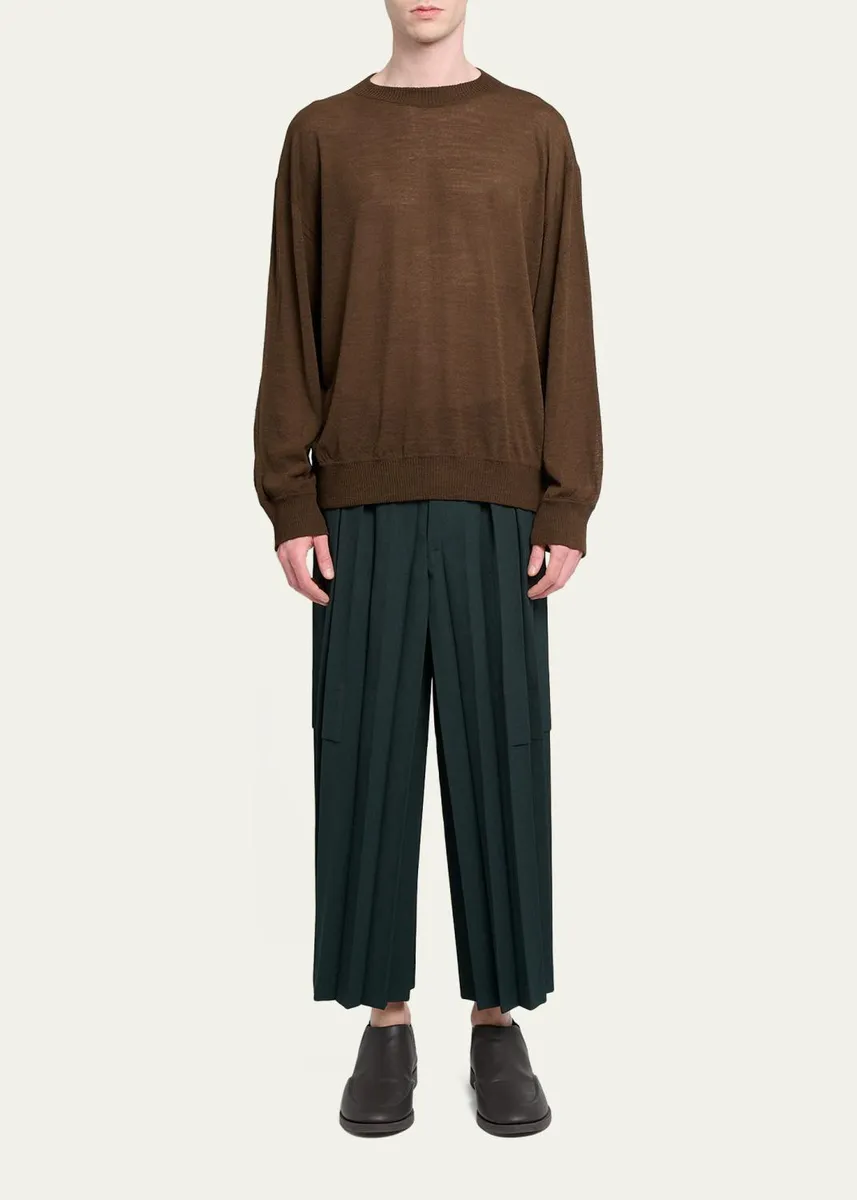 Homme Plissé Issey Miyake Men's Nylon-Blend Crewneck Sweater | Thumbnail 2 Homme Plissé Issey Miyake Men's Nylon-Blend Crewneck Sweater | Thumbnail 2