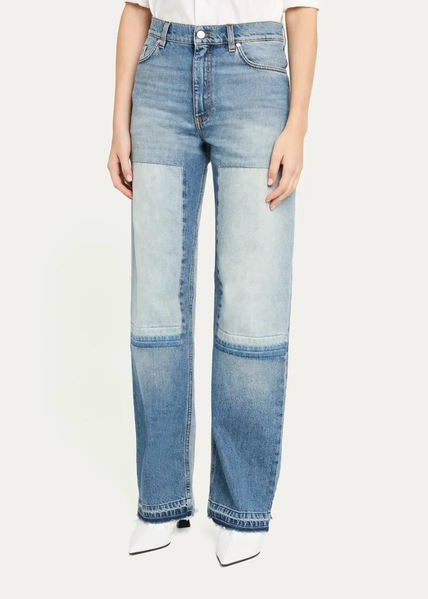 Stella McCartney Mid-Rise Patchwork Straight-Leg Jeans | Thumbnail 4