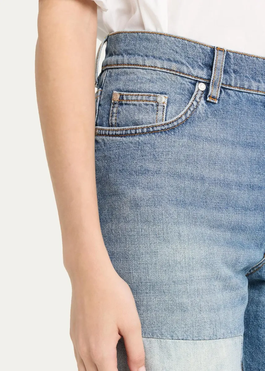 Stella McCartney Mid-Rise Patchwork Straight-Leg Jeans | Thumbnail 5