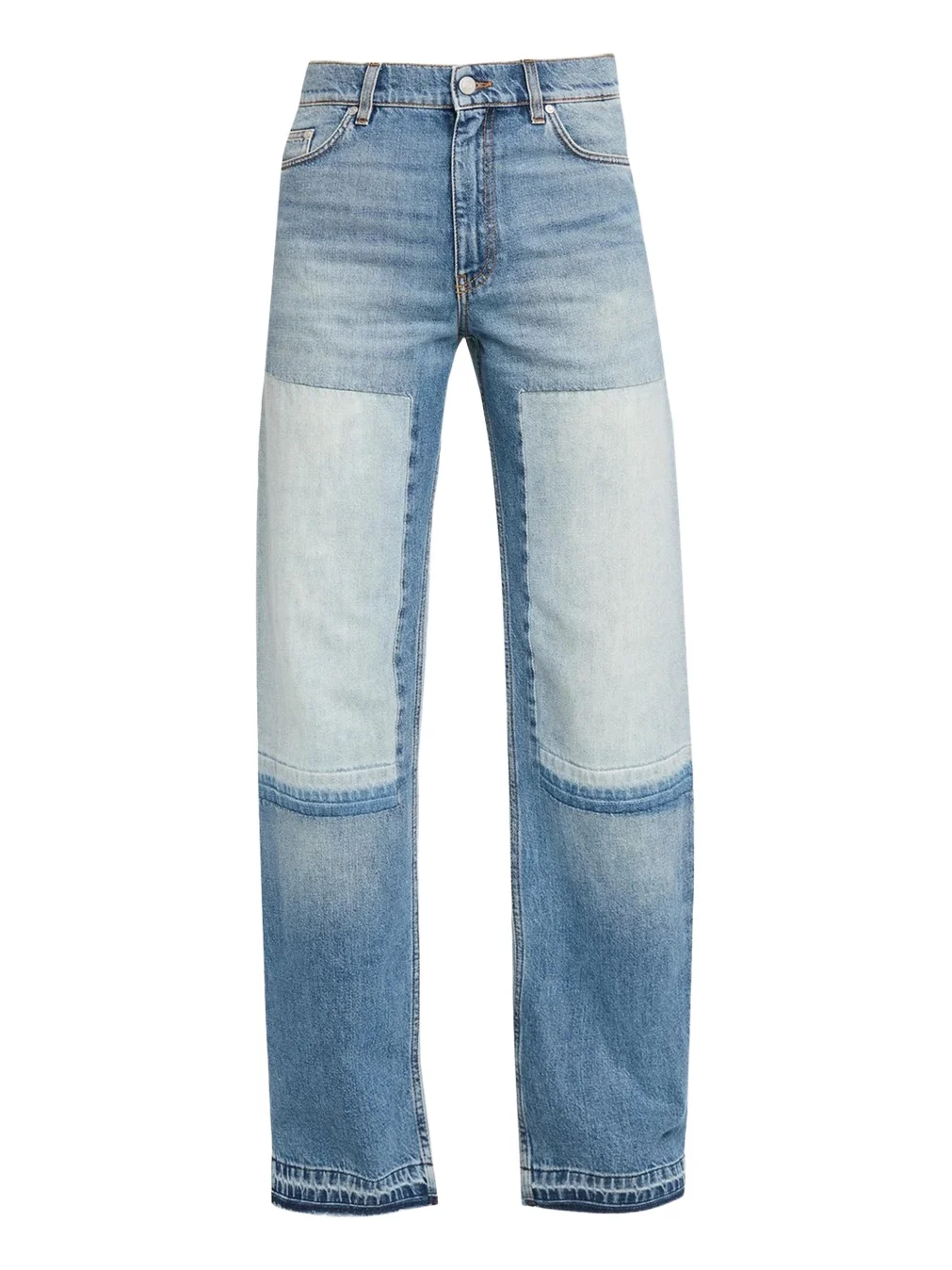 Stella McCartney Mid-Rise Patchwork Straight-Leg Jeans