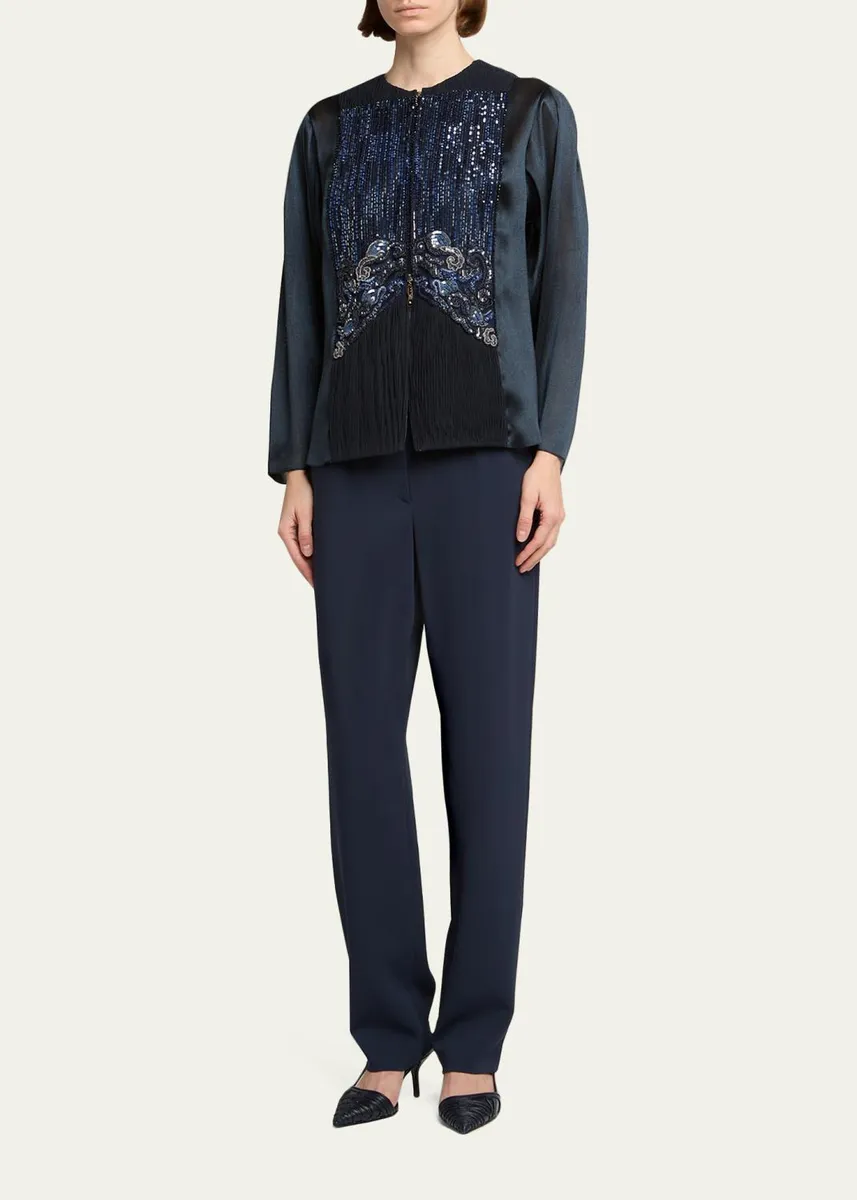 Giorgio Armani Tapered Stretch Viscose Trousers | Thumbnail 2