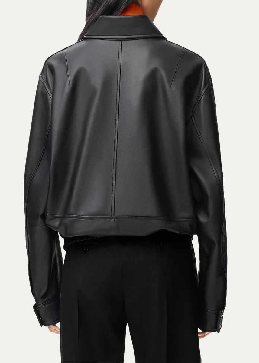 Loewe Drawstring Leather Bubble Jacket | Thumbnail 3