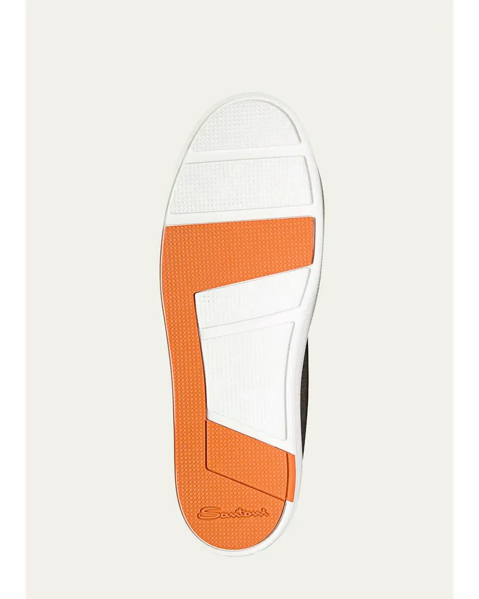 Santoni Men's Victory Logo Suede Slip-On Sneakers | Thumbnail 3 Santoni Men's Victory Logo Suede Slip-On Sneakers | Thumbnail 3