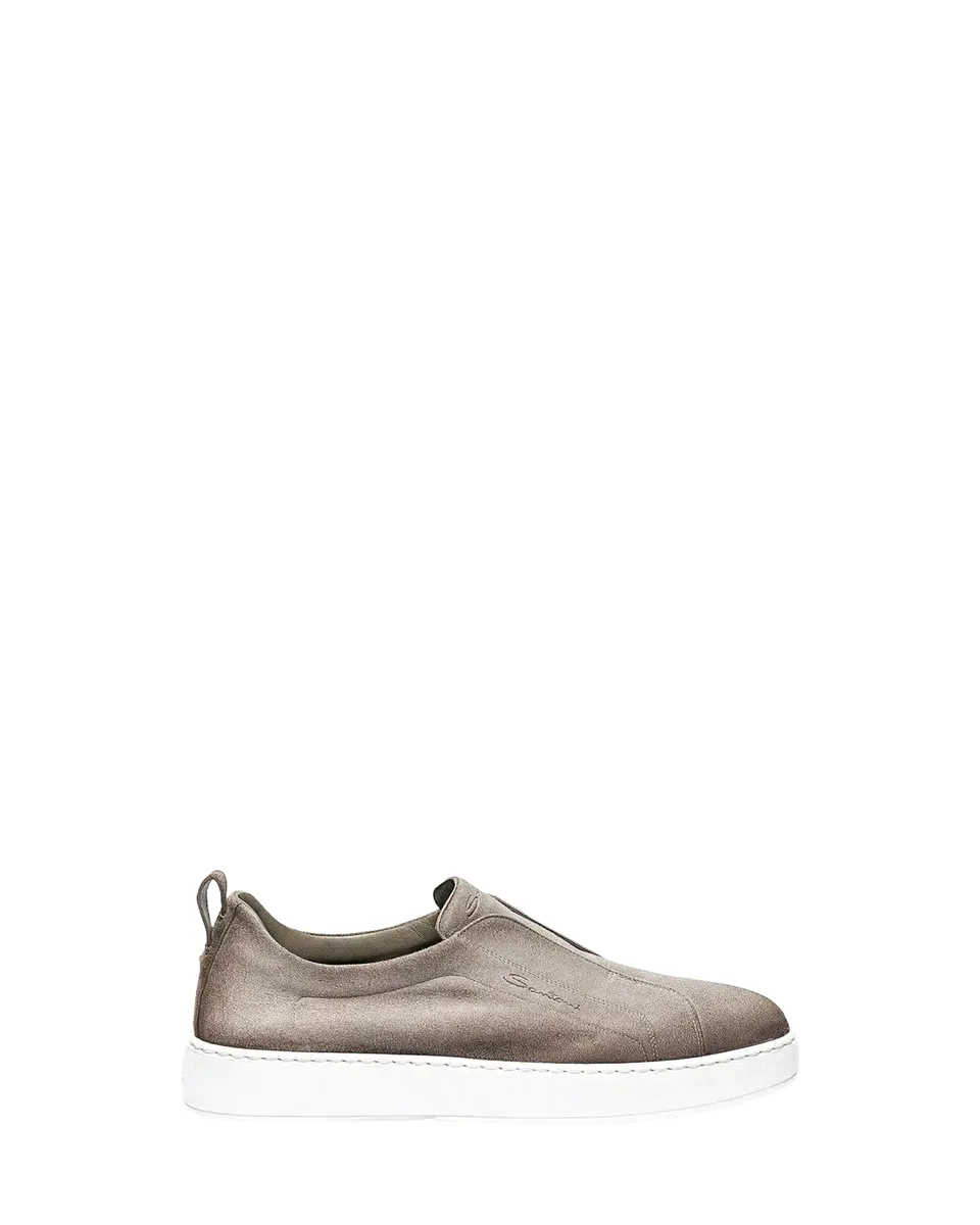 Santoni Men's Victory Logo Suede Slip-On Sneakers | Thumbnail 4 Santoni Men's Victory Logo Suede Slip-On Sneakers | Thumbnail 4