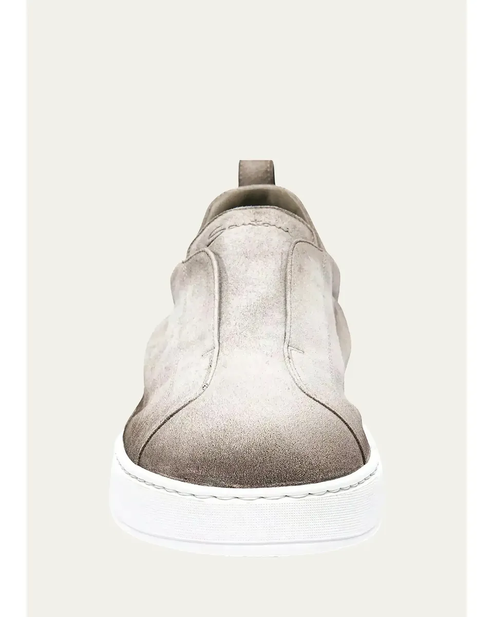 Santoni Men's Victory Logo Suede Slip-On Sneakers | Thumbnail 6 Santoni Men's Victory Logo Suede Slip-On Sneakers | Thumbnail 6