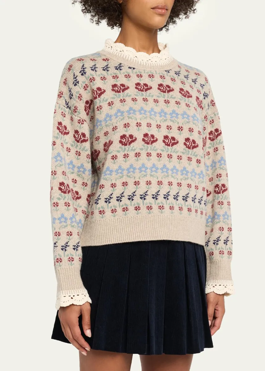 Sea Preston Crochet-Trim Fair Isle Sweater | Thumbnail 4