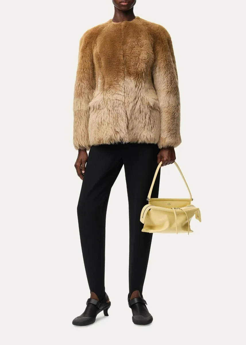 Loewe Degrade Lamb Shearling Collarless Jacket | Thumbnail 2