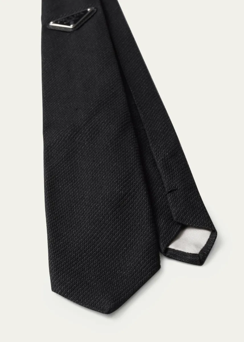 Prada Men's Needlepoint Silk Tie | Thumbnail 2