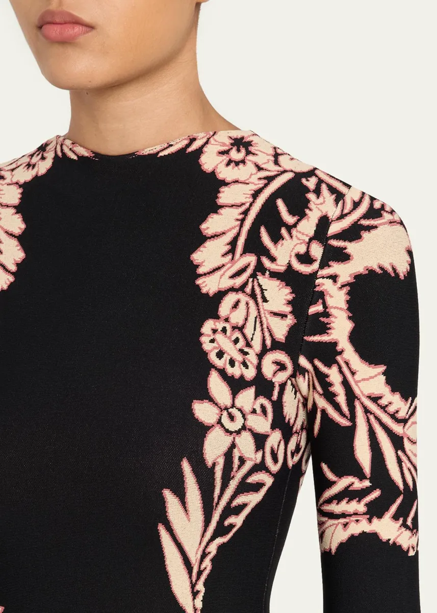 Ulla Johnson Nerissa Jacquard Long-Sleeve Midi Dress | Thumbnail 5 Ulla Johnson Nerissa Jacquard Long-Sleeve Midi Dress | Thumbnail 5