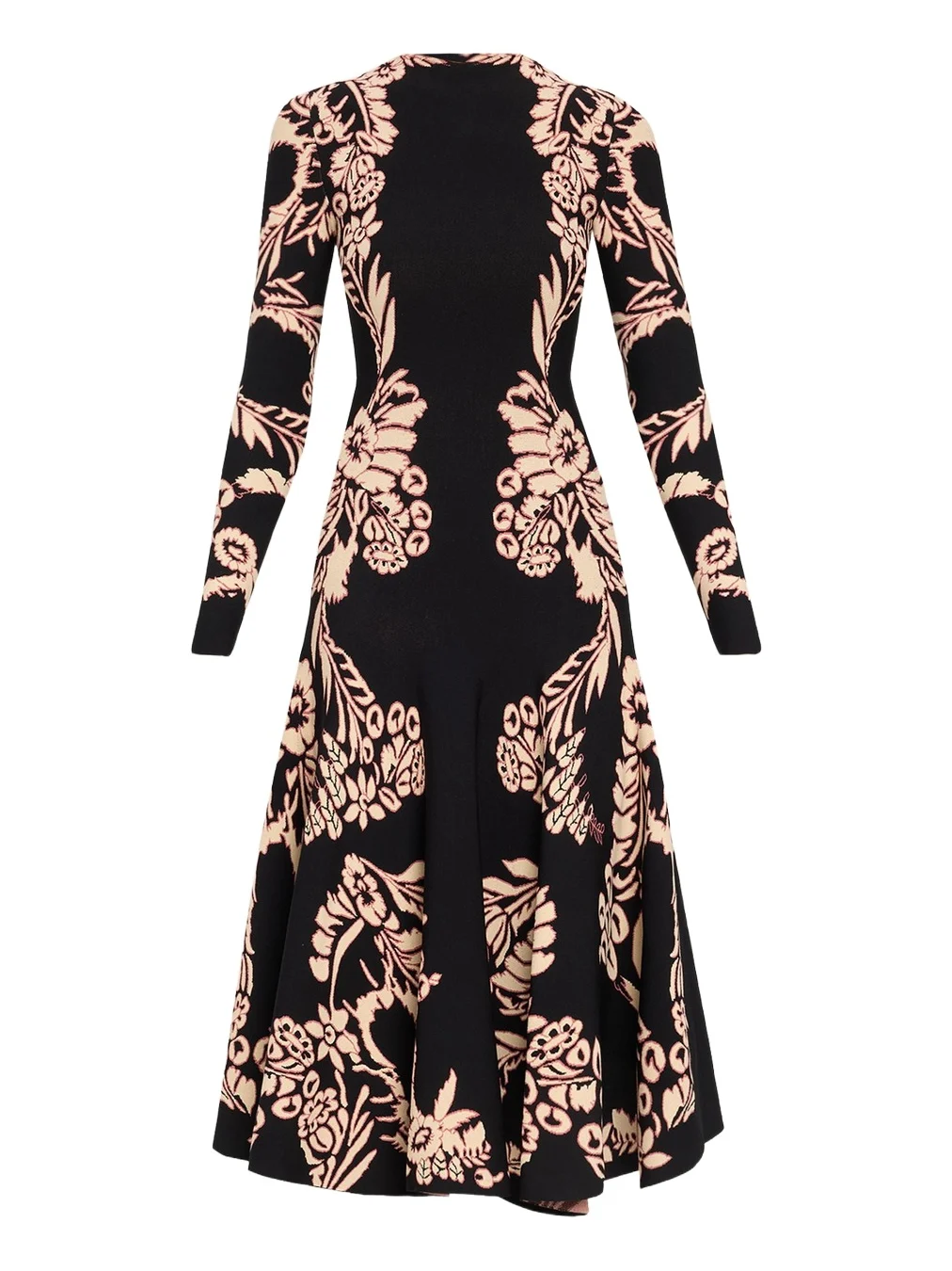 Nerissa Jacquard Long-Sleeve Midi Dress