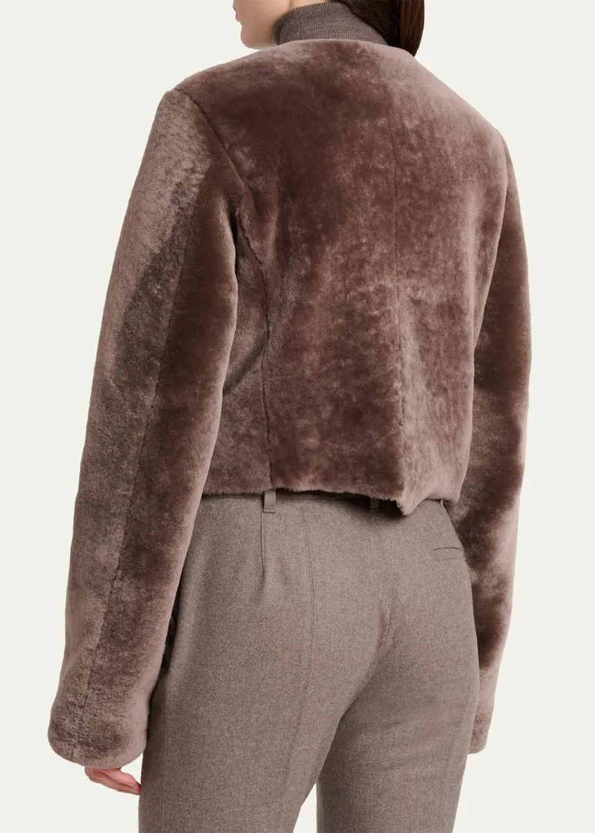 Gabriela Hearst Hermera Collarless Lamb Shearling Crop Bolero Jacket | Thumbnail 3 Gabriela Hearst Hermera Collarless Lamb Shearling Crop Bolero Jacket | Thumbnail 3