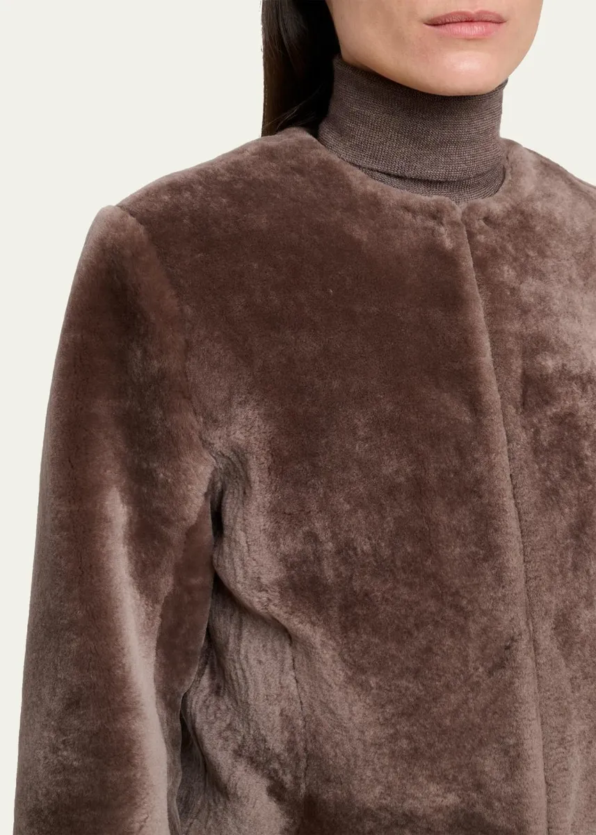 Gabriela Hearst Hermera Collarless Lamb Shearling Crop Bolero Jacket | Thumbnail 5 Gabriela Hearst Hermera Collarless Lamb Shearling Crop Bolero Jacket | Thumbnail 5
