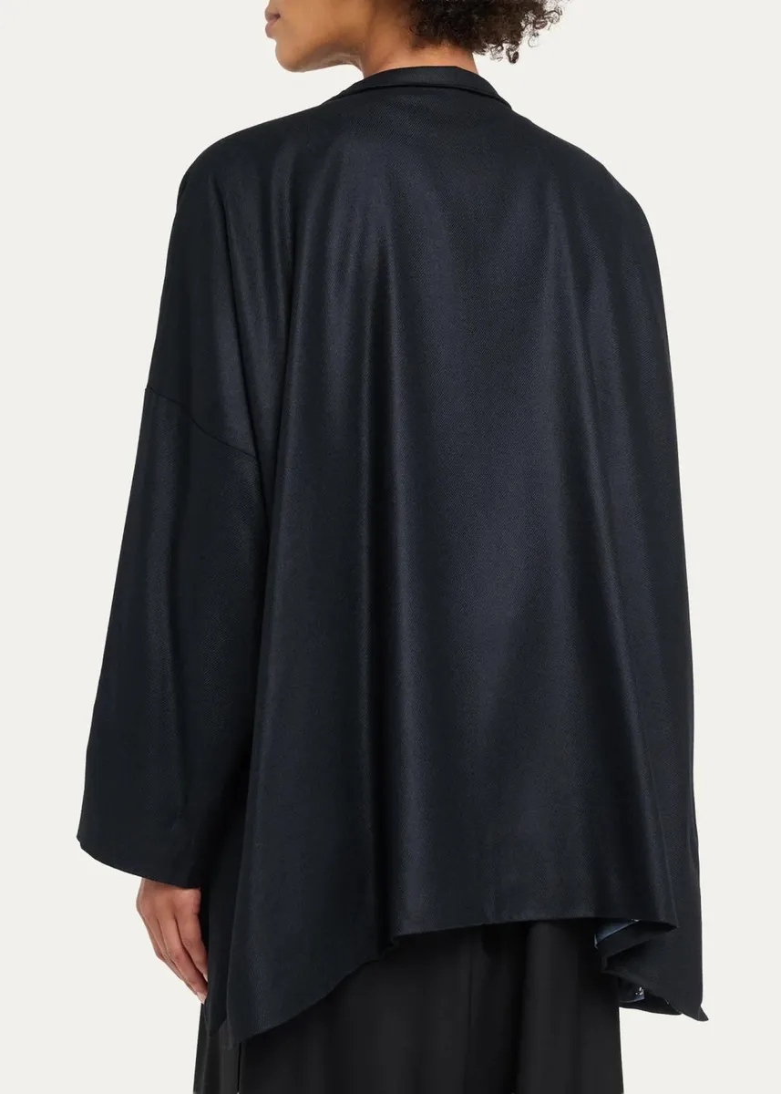 Eskandar Silk Cashmere Mandarin Jacket - Long | Thumbnail 3 Eskandar Silk Cashmere Mandarin Jacket - Long | Thumbnail 3