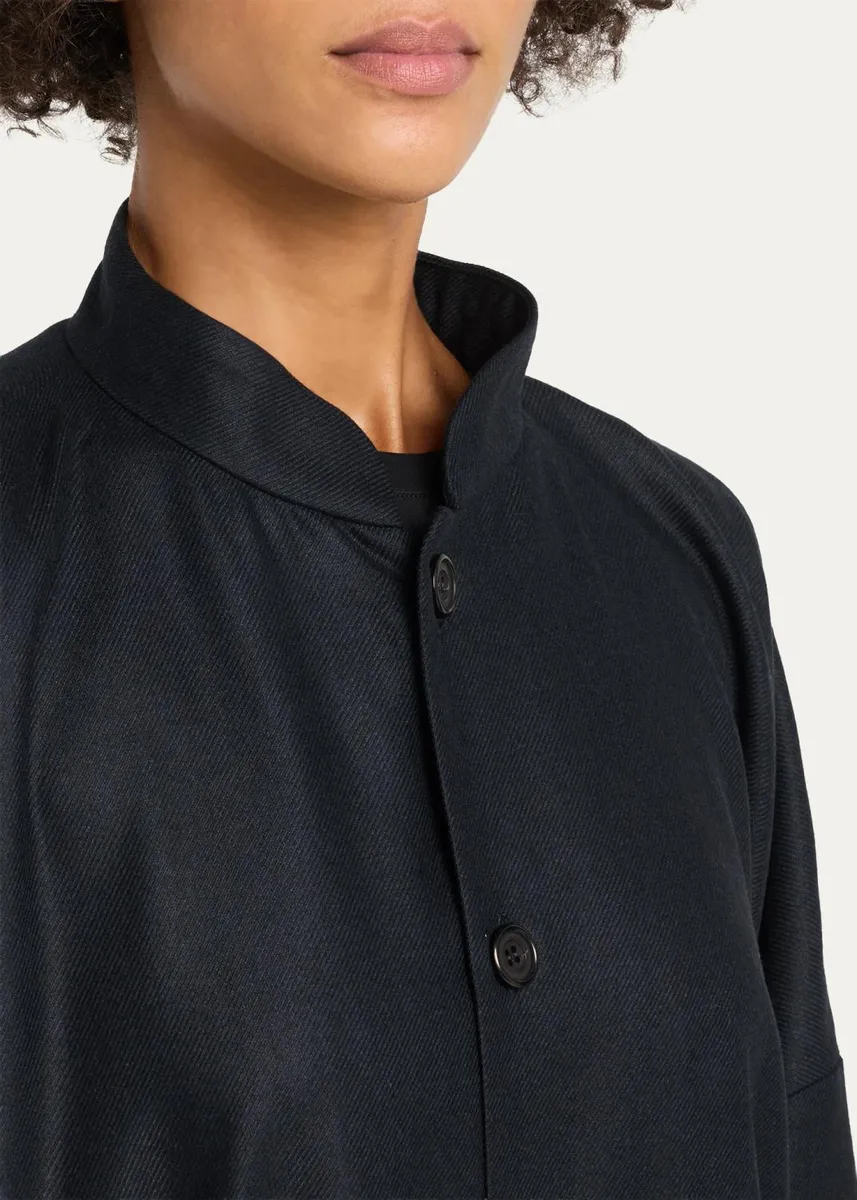 Eskandar Silk Cashmere Mandarin Jacket - Long | Thumbnail 5 Eskandar Silk Cashmere Mandarin Jacket - Long | Thumbnail 5