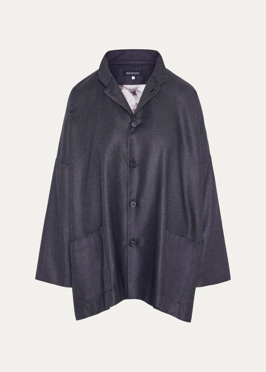Eskandar Silk Cashmere Mandarin Jacket - Long | Thumbnail 6 Eskandar Silk Cashmere Mandarin Jacket - Long | Thumbnail 6